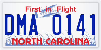 NC license plate DMA0141