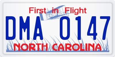 NC license plate DMA0147