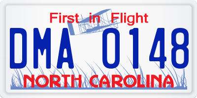 NC license plate DMA0148