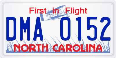 NC license plate DMA0152