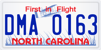 NC license plate DMA0163