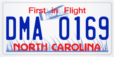 NC license plate DMA0169
