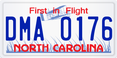 NC license plate DMA0176