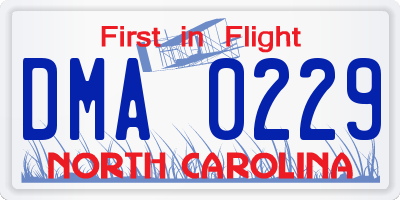 NC license plate DMA0229