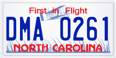 NC license plate DMA0261
