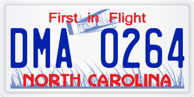 NC license plate DMA0264