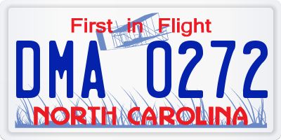 NC license plate DMA0272
