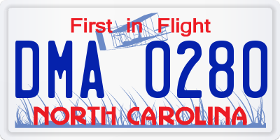 NC license plate DMA0280