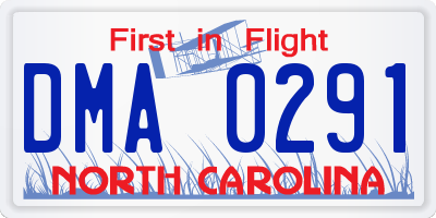NC license plate DMA0291