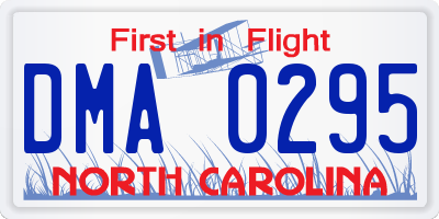NC license plate DMA0295
