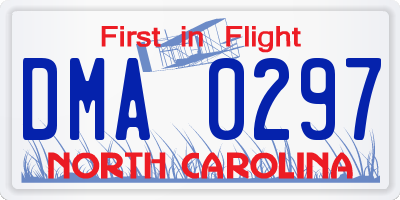 NC license plate DMA0297