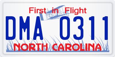 NC license plate DMA0311