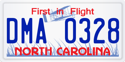 NC license plate DMA0328