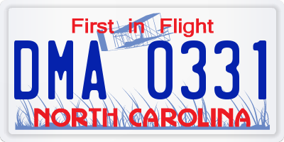 NC license plate DMA0331