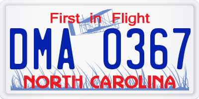 NC license plate DMA0367