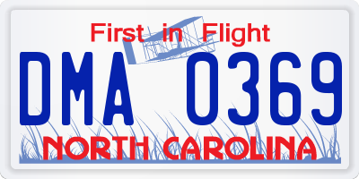 NC license plate DMA0369