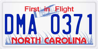 NC license plate DMA0371