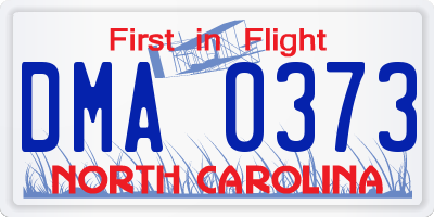NC license plate DMA0373