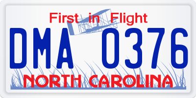 NC license plate DMA0376