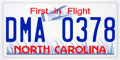 NC license plate DMA0378