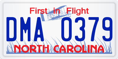 NC license plate DMA0379