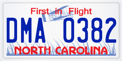 NC license plate DMA0382