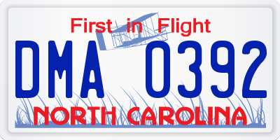 NC license plate DMA0392