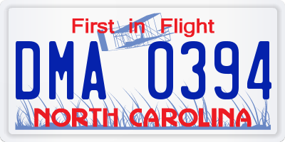 NC license plate DMA0394