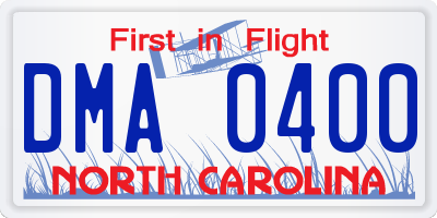 NC license plate DMA0400