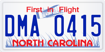 NC license plate DMA0415