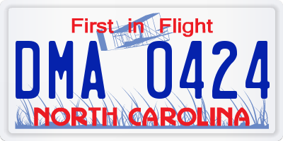 NC license plate DMA0424