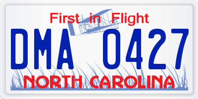 NC license plate DMA0427