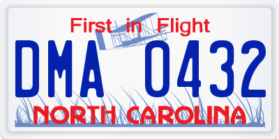 NC license plate DMA0432