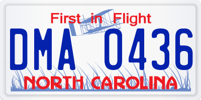 NC license plate DMA0436