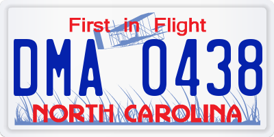 NC license plate DMA0438