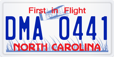 NC license plate DMA0441