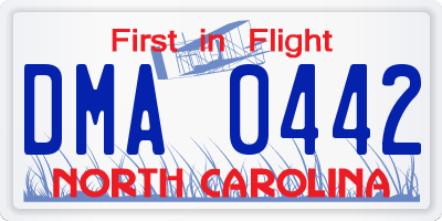NC license plate DMA0442