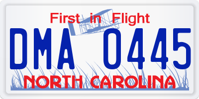 NC license plate DMA0445