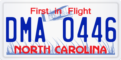 NC license plate DMA0446