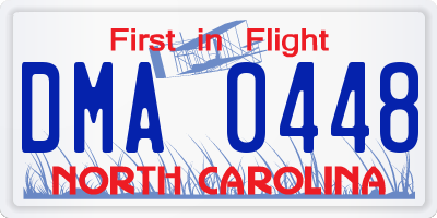 NC license plate DMA0448