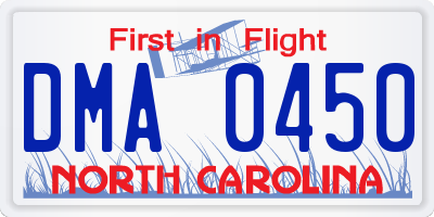 NC license plate DMA0450
