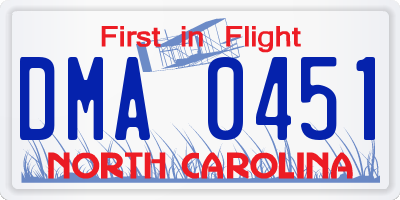 NC license plate DMA0451