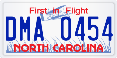 NC license plate DMA0454