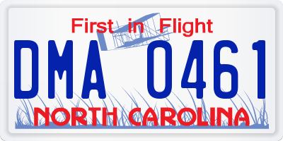 NC license plate DMA0461