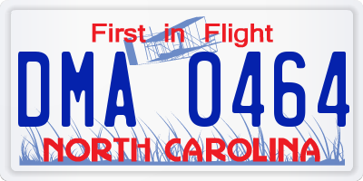 NC license plate DMA0464
