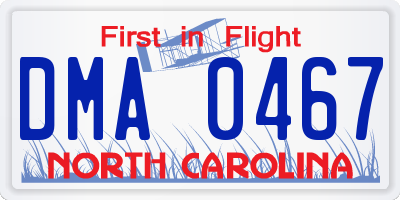 NC license plate DMA0467