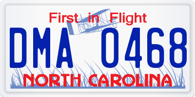 NC license plate DMA0468