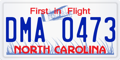 NC license plate DMA0473