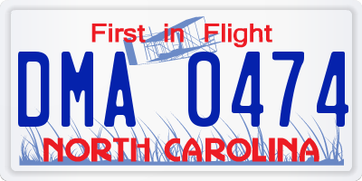 NC license plate DMA0474
