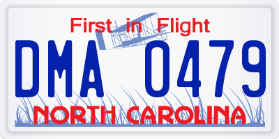 NC license plate DMA0479